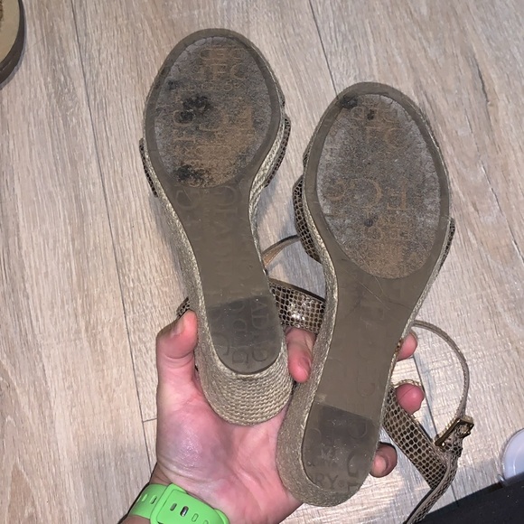 Faded Glory Snakeskin Wedge Heel Sandal Espadrille Ankle Strap - Picture 8 of 8